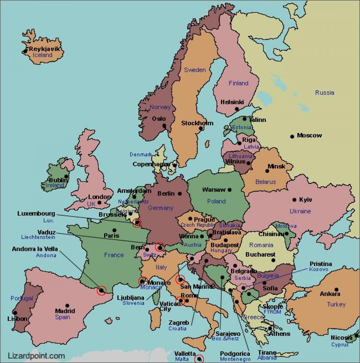 Kaart van europa boekarest