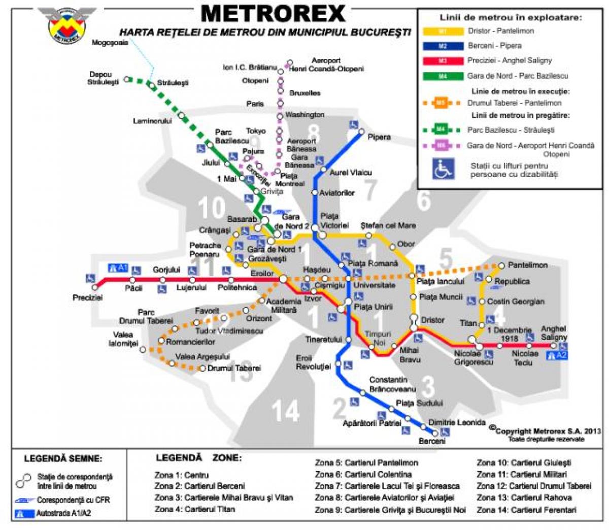 boekarest metro kaart