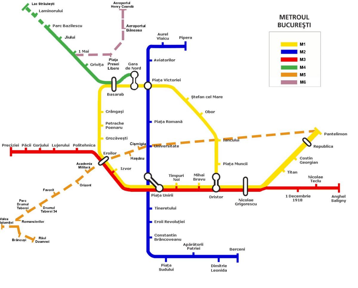 metro kaart roemenië boekarest