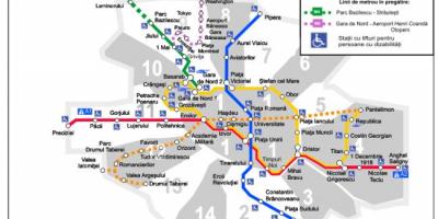 Boekarest metro kaart
